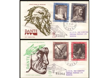 SAN MARINO 1965 FDC (Venetia) Dante Alighieri racc