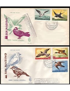SAN MARINO 1959 FDC (Venetia) Fauna avicola