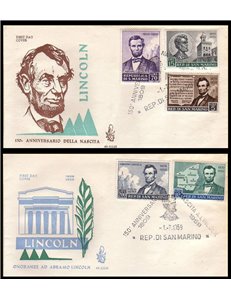 SAN MARINO 1959 FDC (Venetia) Abramo Lincoln