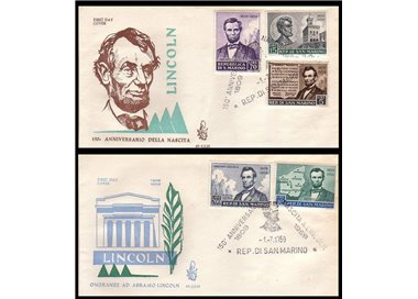 SAN MARINO 1959 FDC (Venetia) Abramo Lincoln