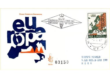 SAN MARINO 1967 FDC (Venetia) Europa racc