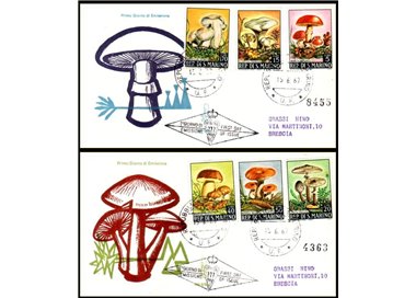 SAN MARINO 1967 FDC (Venezia) Mushrooms collected
