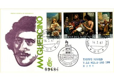 SAN MARINO 1967 FDC (Venice) Guercino collection