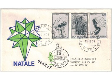 SAN MARINO 1977 FDC (Venice) Christmas collection