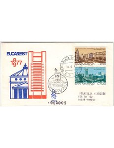 SAN MARINO 1977 FDC (Venice) Independence Romania collect