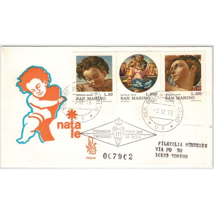 SAN MARINO 1975 FDC (Venice) Christmas collection
