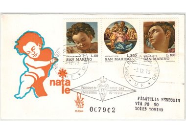 SAN MARINO 1975 FDC (Venice) Christmas collection