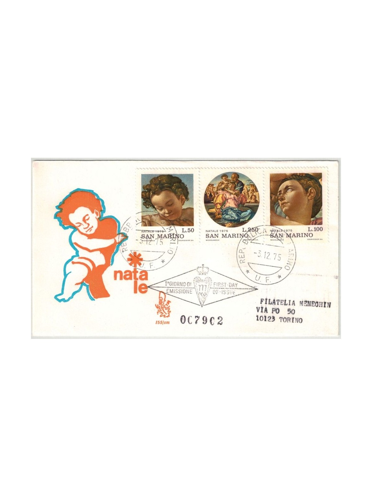 SAN MARINO 1975 FDC (Venice) Christmas collection