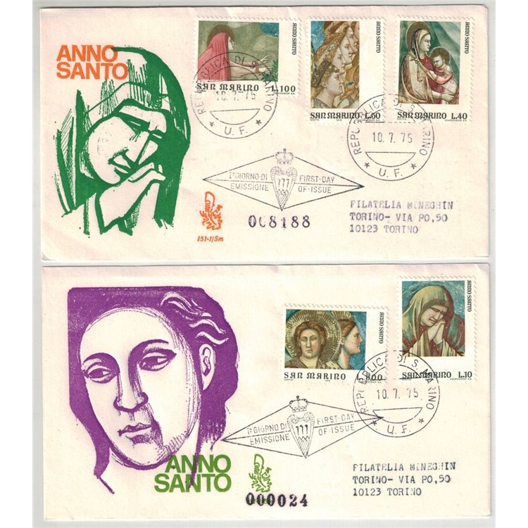 SAN MARINO 1975 FDC (Venice) Holy Year collection