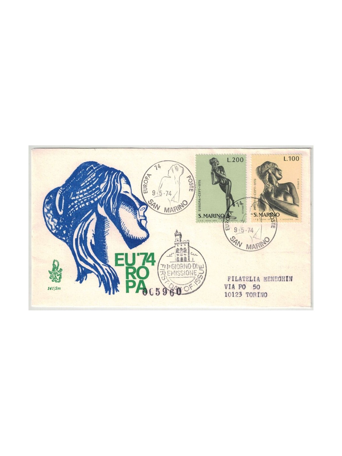 SAN MARINO 1974 FDC (Venice) Europe collection