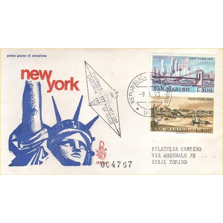 SAN MARINO 1973 FDC (Venice) Views of New York collected