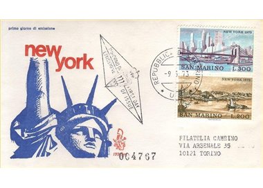 SAN MARINO 1973 FDC (Venetia) Vedute di New York racc