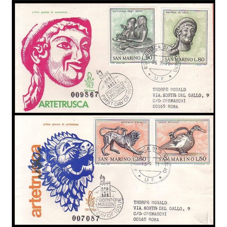 SAN MARINO 1971 FDC (Venice) Etruscan art collection