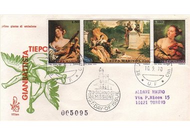 SAN MARINO 1970 FDC (Venice) Gianbattista Tiepolo collection