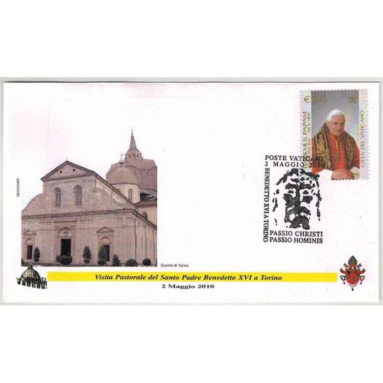 FDC 2010 Visit of Benedict XVI to Turin 1 Geocover Envelope (1)