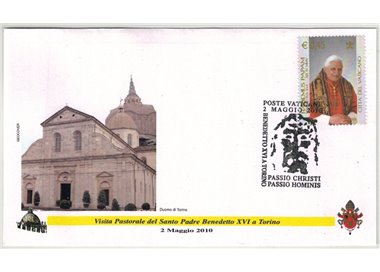FDC 2010 Visit of Benedict XVI to Turin 1 Geocover Envelope (1)