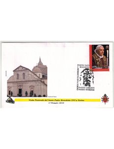 FDC 2010 Visit of Benedict XVI to Turin 1 Geocover Envelope (4)