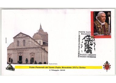 FDC 2010 Visit of Benedict XVI to Turin 1 Geocover Envelope (4)