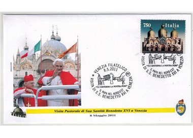 FDC 2011 Visit of Benedict XVI to Venice 1 Geocover Envelope