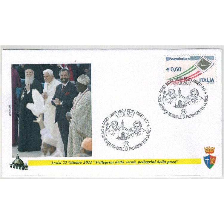 FDC 2011 Assisi, pilgrims for peace 1 Geocover envelope