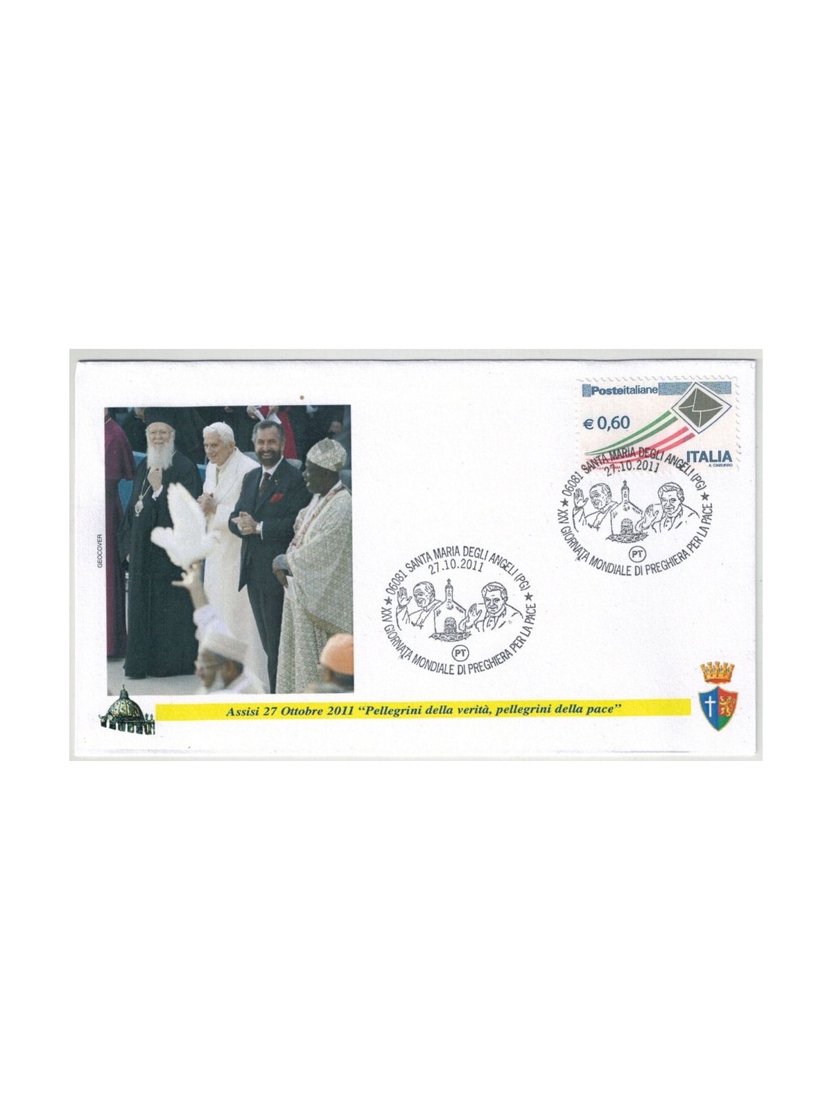 FDC 2011 Assisi, pilgrims for peace 1 Geocover envelope