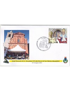 FDC 2011 Visit of Benedict XVI to San Marino-Montefeltro 1 Envelope Geocover