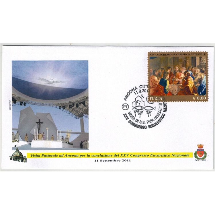 FDC 2011 Visit of Benedict XVI to Ancona 1 Envelope Geocover