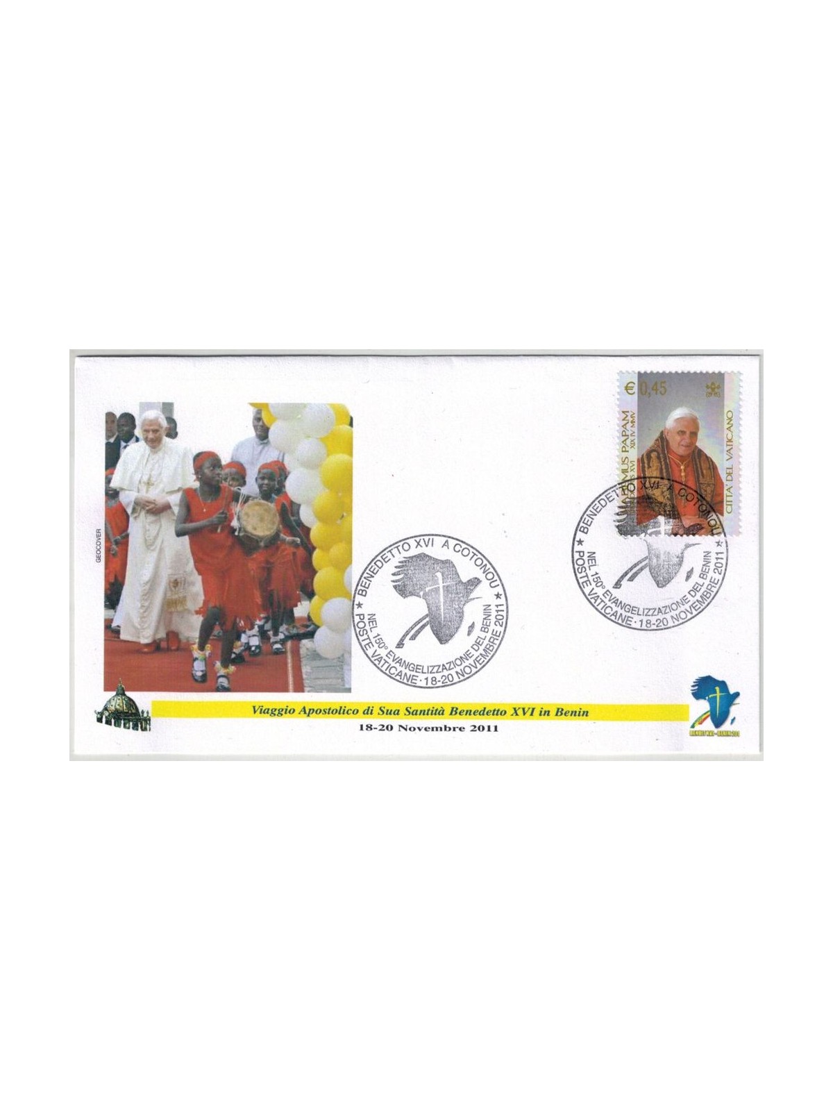 FDC 2011 Trip of Pope Benedict XVI to Benin, Cotonou
