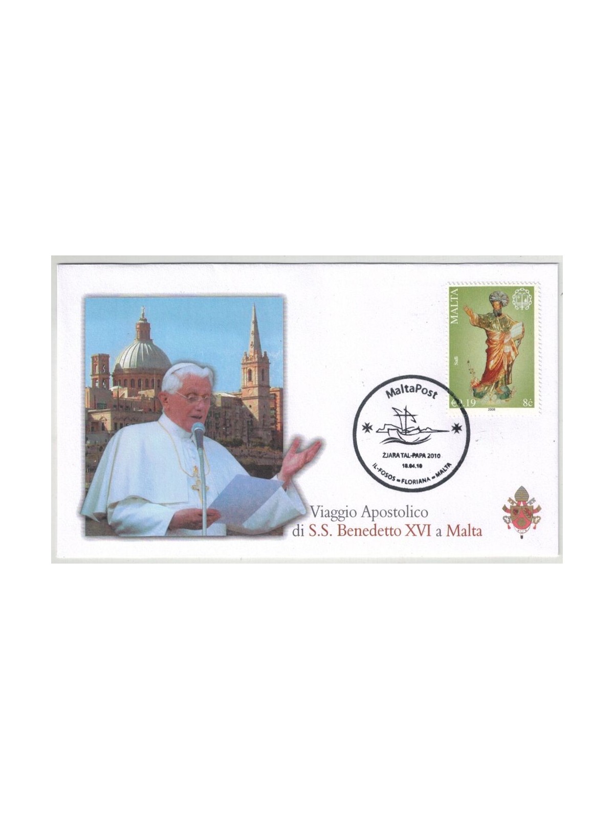 FDC 2010 Pope Benedict XVI's trip to Malta, Floriana