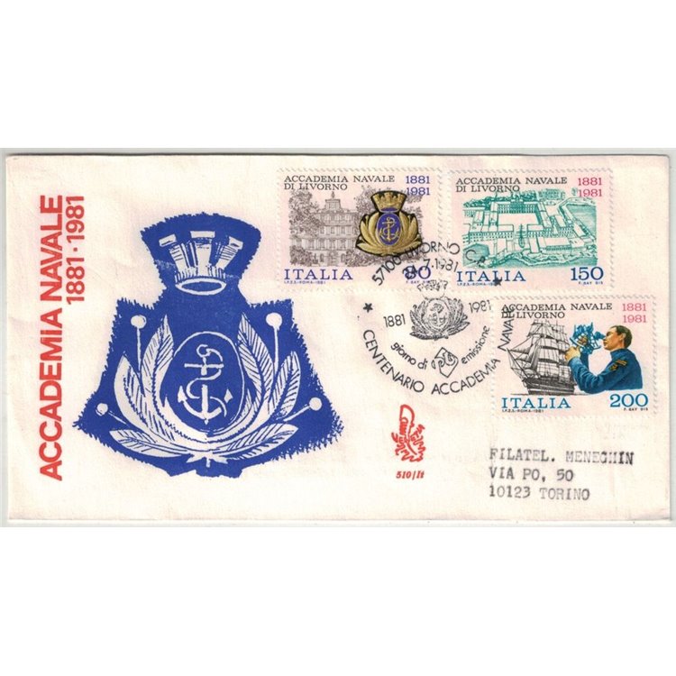 ITALIA 1981 FDC (Venetia) Accademia navale ord