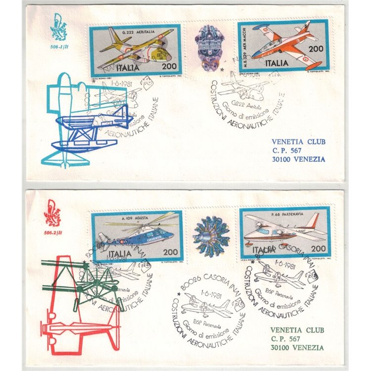 ITALIA 1981 FDC (Venetia) Aerei ord