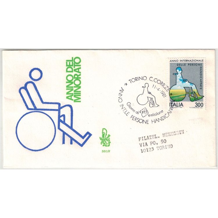ITALY 1981 FDC (Venice) Year of the handicapped ord