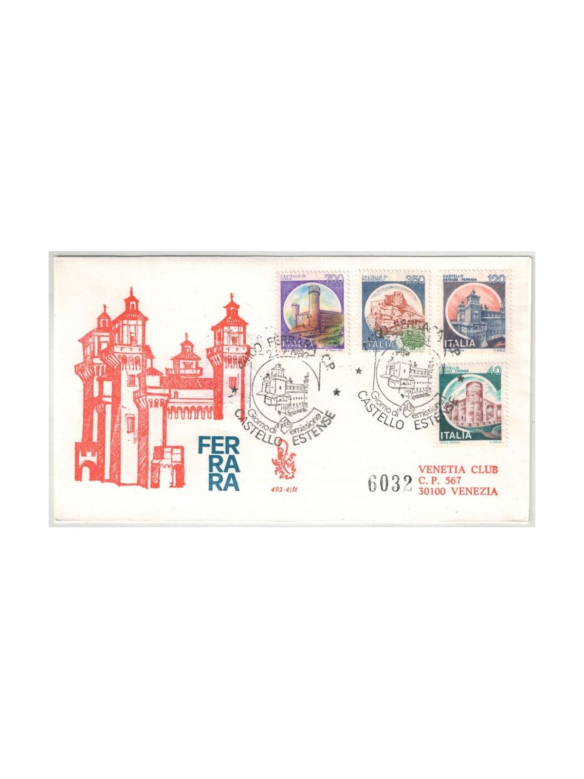 ITALIA 1980 FDC (Venetia) Castello estense racc
