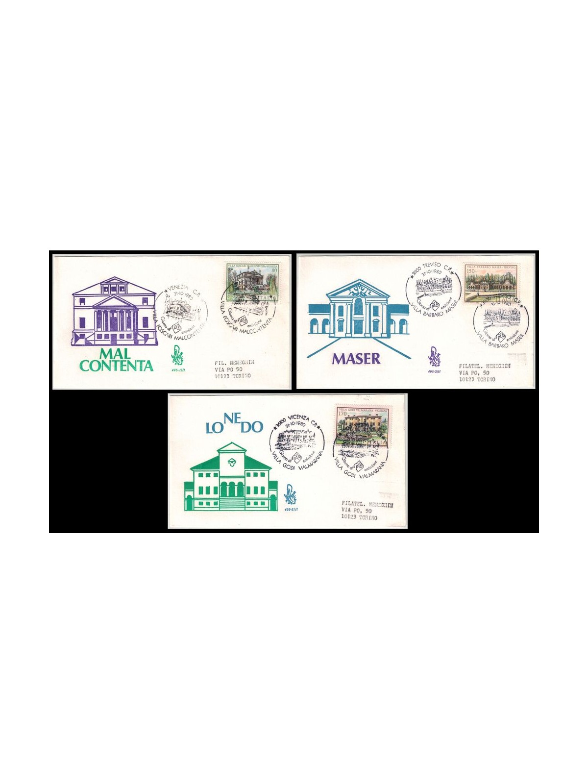 ITALIA 1980 FDC (Venetia) Ville ord sp