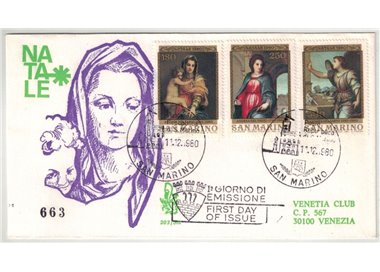 SAN MARINO 1980 FDC (Venice) Christmas collection