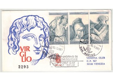 SAN MARINO 1981 FDC (Venetia) Virgilio racc