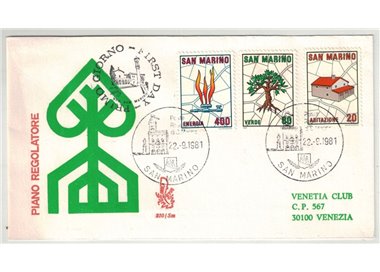 SAN MARINO 1981 FDC (Venice) Master Plan