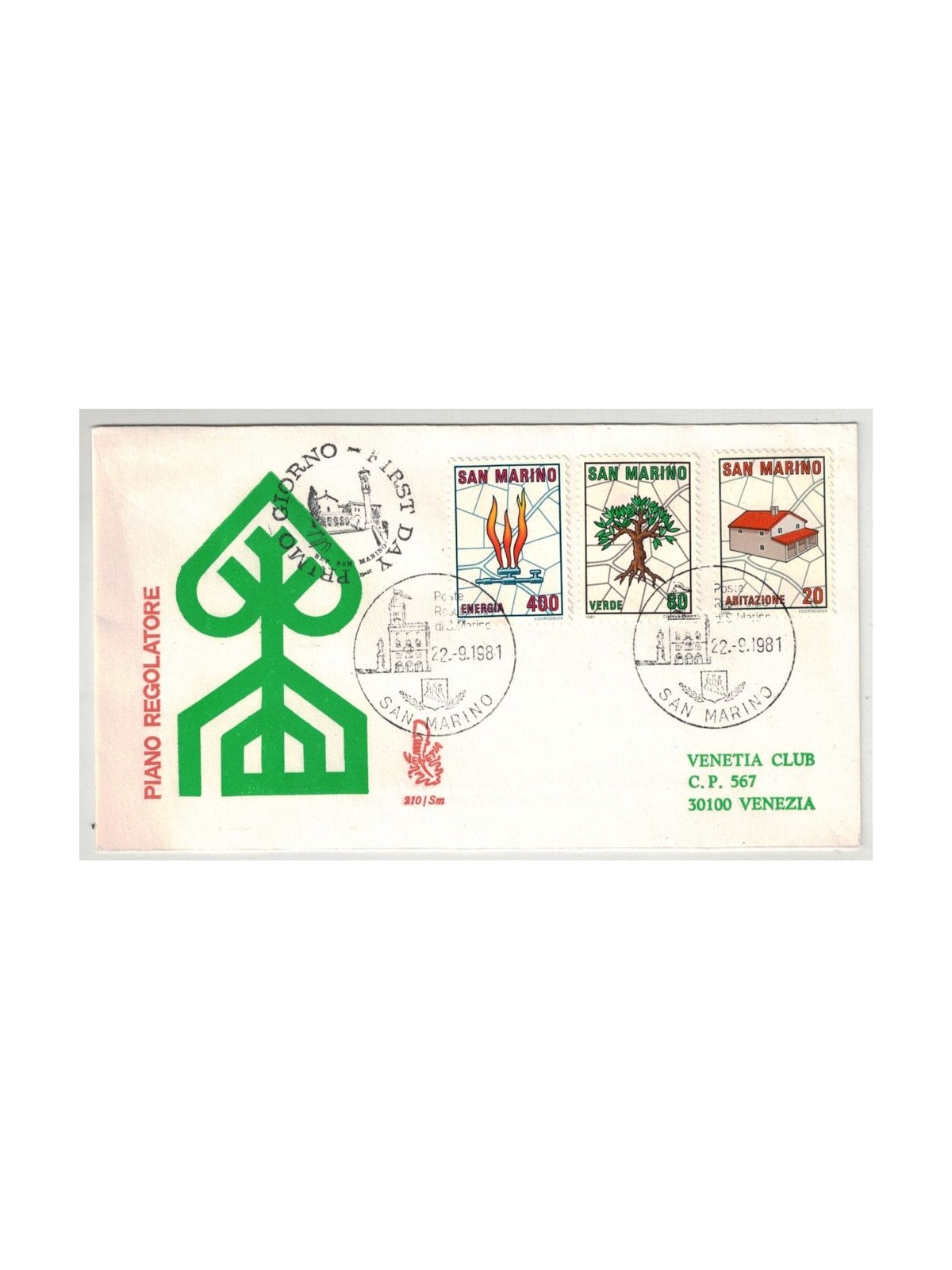 SAN MARINO 1981 FDC (Venice) Master Plan