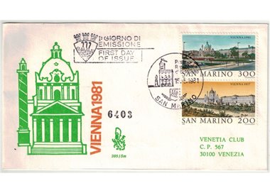 SAN MARINO 1981 FDC (Venetia) Esposizione filatelica racc