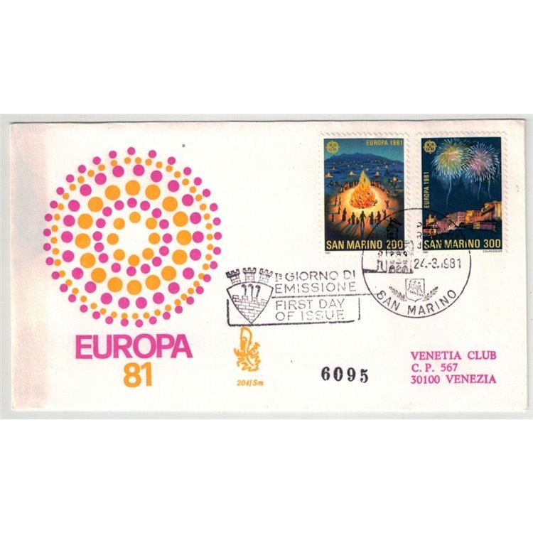 SAN MARINO 1981 FDC (Venice) Europe collection