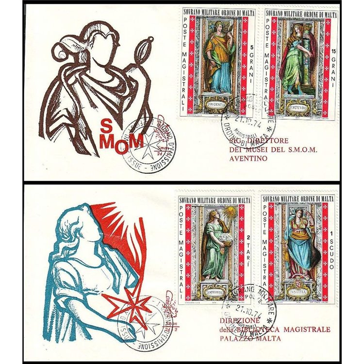 SMOM 1974 FDC (Venetia) Virtù Cardinali