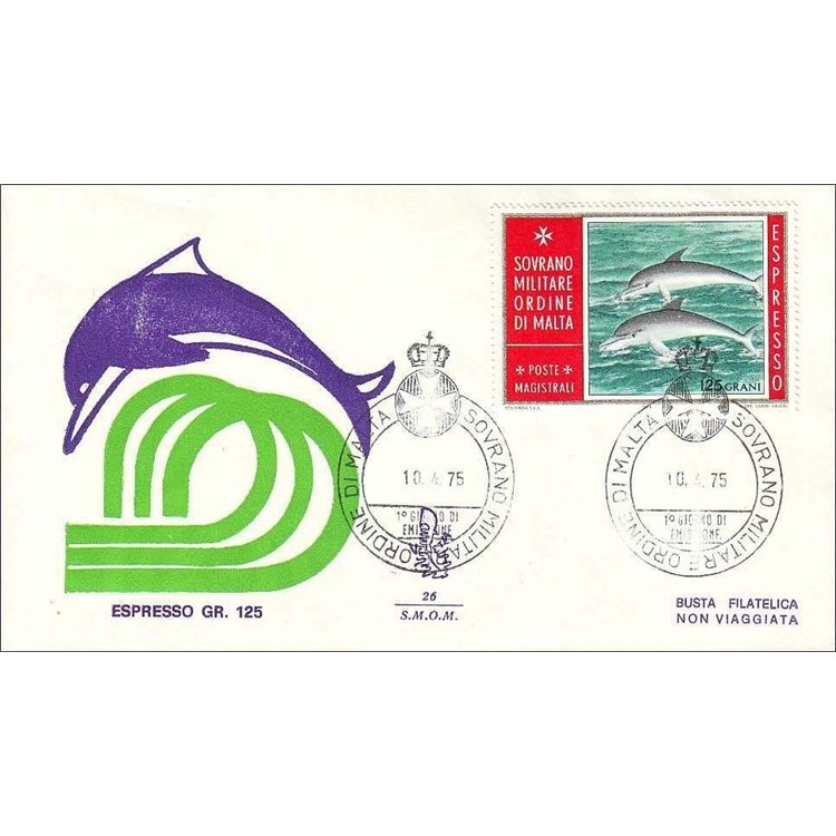 SMOM 1975 FDC (Venetia) Epresso - Dolphins