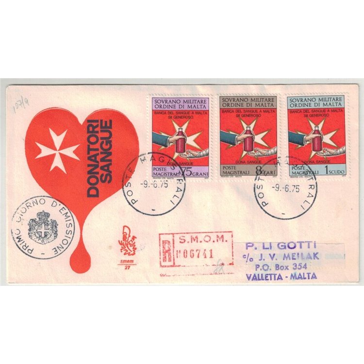 SMOM 1975 FDC (Venezia) Blood Bank