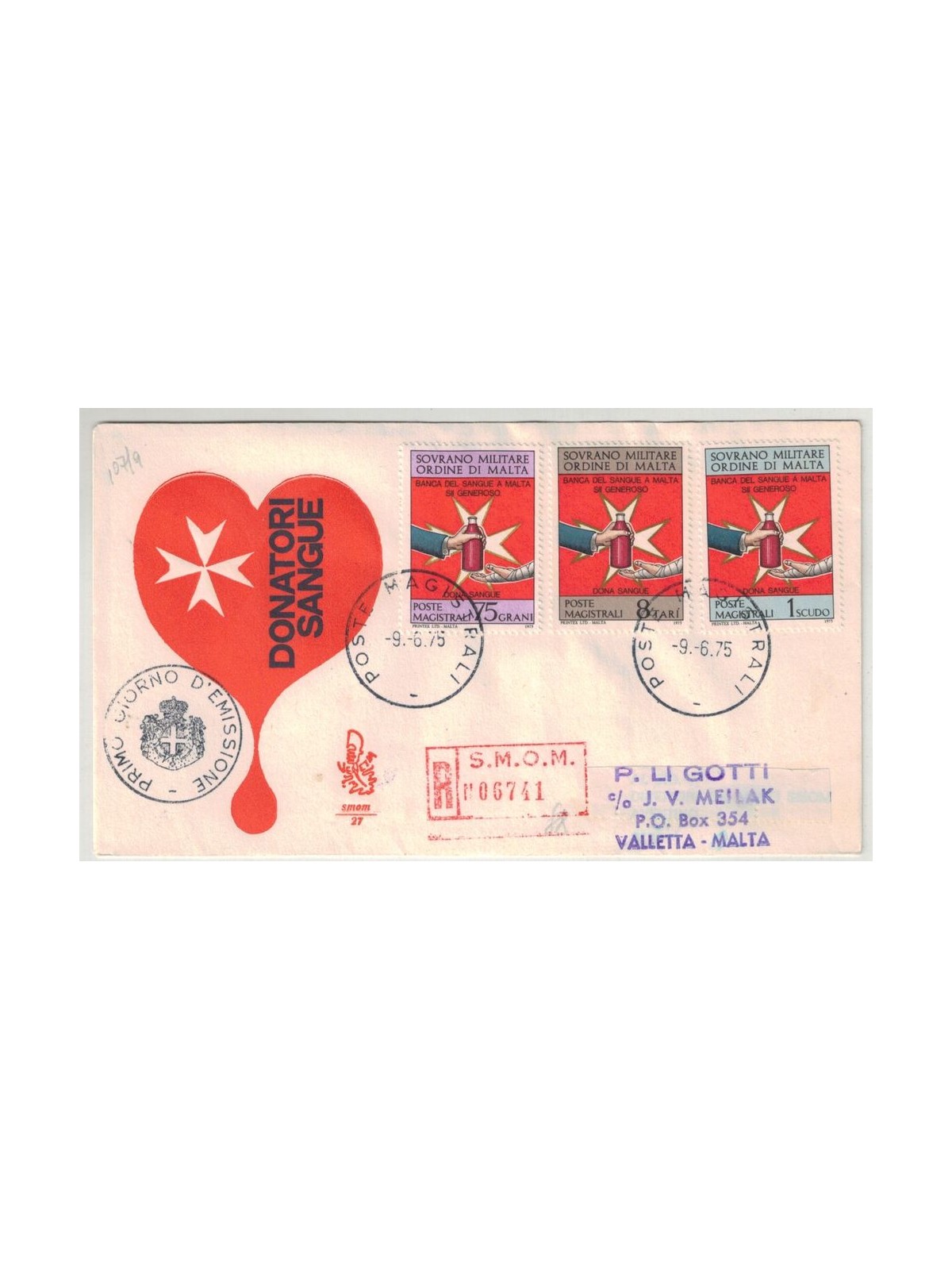 SMOM 1975 FDC (Venetia) Banca del sangue