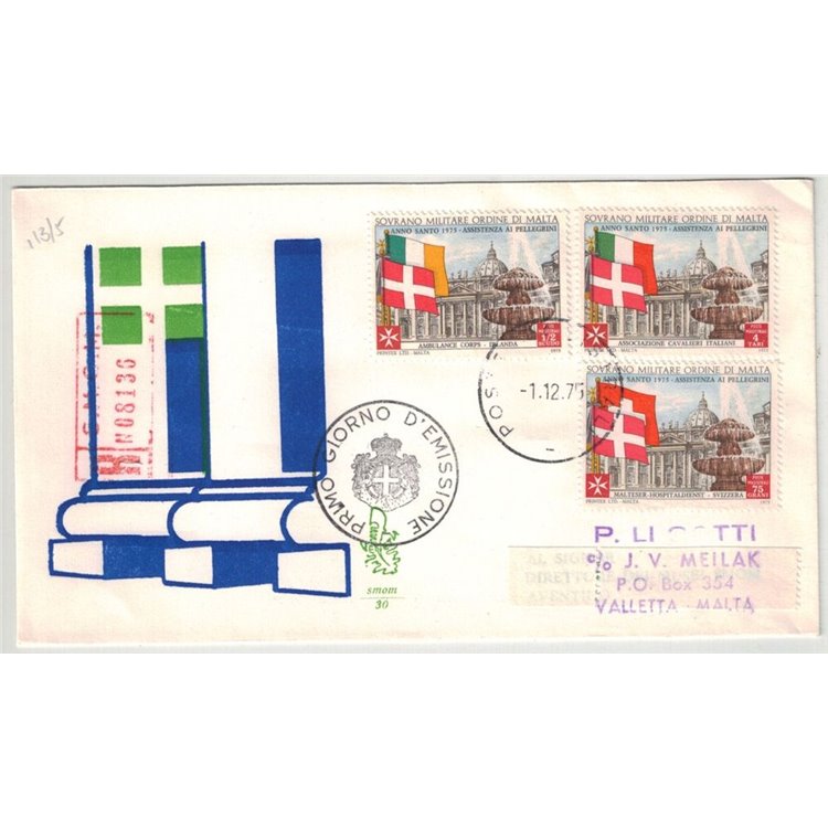 SMOM 1975 FDC (Venetia) Natale racc