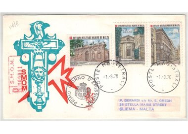 SMOM 1976 FDC (Venetia) Sedi dell´Ordine racc