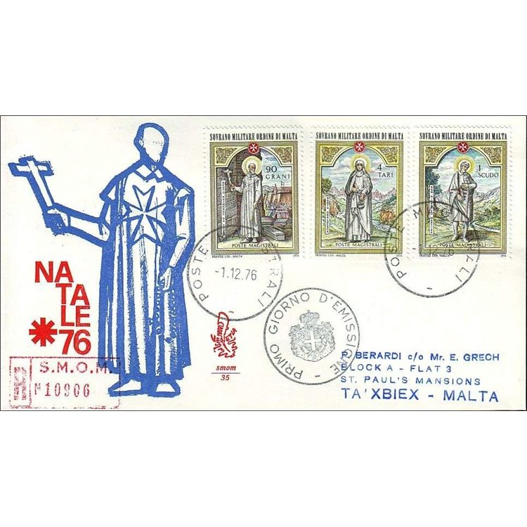 SMOM 1976 FDC (Venetia) Natale racc