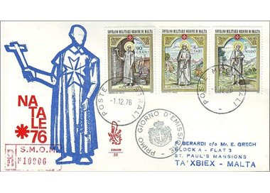 SMOM 1976 FDC (Venice) Christmas collection
