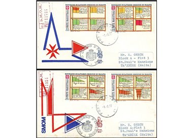 SMOM 1977 FDC (Venetia) Navy reports, collected flags