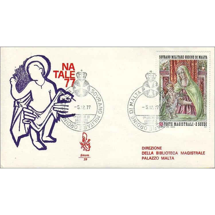SMOM 1977 FDC (Venetia) Christmas